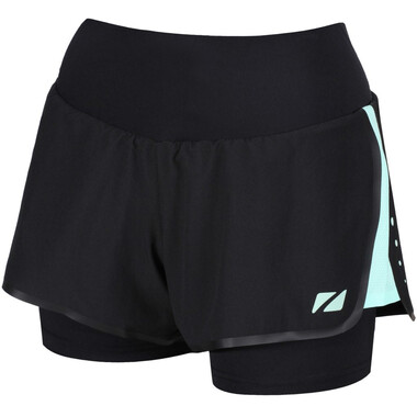 ZONE3 COMPRESSION RX3 2-IN-1 Women's Shorts Black/Turquoise 0